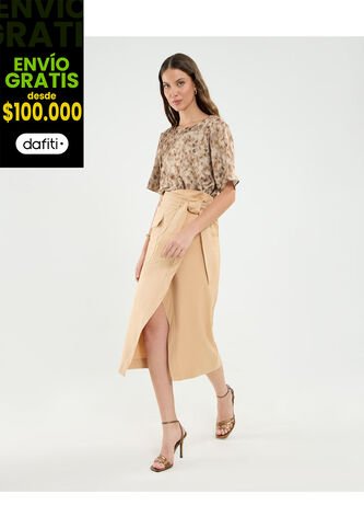 Blusa Para Mujer Manga Corta Color Café Marca Patprimo #30123478 Patprimo