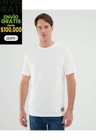 Camiseta Para Hombre Manga Corta Cuello Redondo Color Blanco Marca Patprimo #44090924 Patprimo