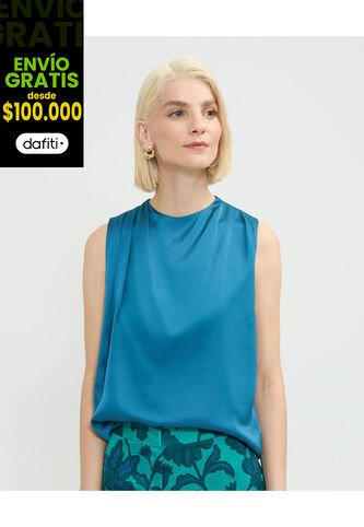 Blusa Para Mujer Manga Sisa Color Azul Marca Patprimo #30123486 Patprimo