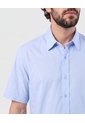 Camisa Manga Corta Unicolor   Para Hombre Azul Patprimo de Patprimo