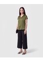 Blusa Camisera Sin Botones   Para Mujer Verde Patprimo de Patprimo