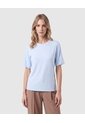Camiseta De Mujer Con Apliques En Mangas  Para Mujer Azul Patprimo de Patprimo