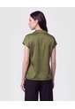 Blusa Camisera Sin Botones   Para Mujer Verde Patprimo de Patprimo