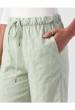 Bermuda Cintura Elástica Cordón Mujer Para Mujer Verde Patprimo