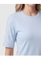 Camiseta De Mujer Con Apliques En Mangas  Para Mujer Azul Patprimo de Patprimo