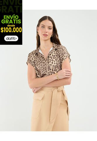 Blusa Para Mujer Manga Corta Color Café Marca Patprimo #30123492 Patprimo