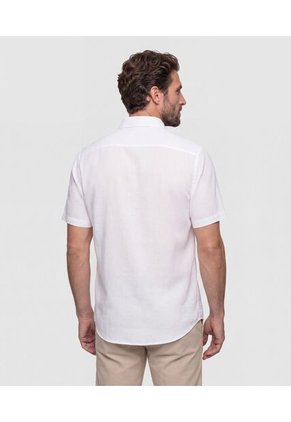 Camisa  Manga Corta Con Cuello Button Down  Para Hombre Blanco Patprimo