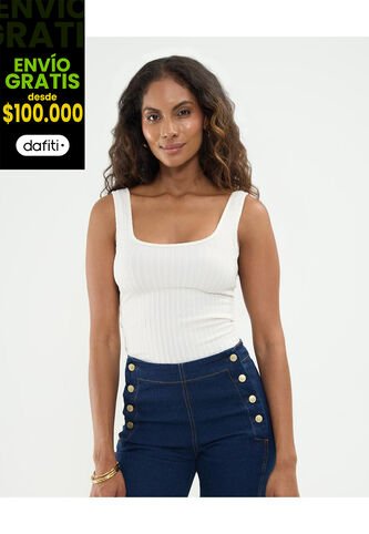 Camiseta Para Mujer Manga Sisa Cuello Redondo Color Blanco Marca Patprimo #30093699 Patprimo