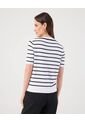 Camiseta A Rayas Con Botones   Para Mujer Blanco Patprimo de Patprimo