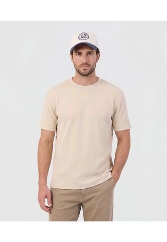 Camiseta Regular Fit Unicolor   Para Hombre Beige Patprimo Patprimo