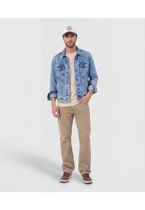 Camiseta Regular Fit Unicolor   Para Hombre Beige Patprimo