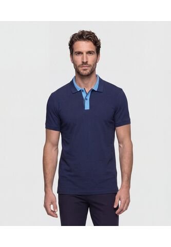 Polo  Con Cuello A Contraste  Para Hombre Azul Patprimo Patprimo