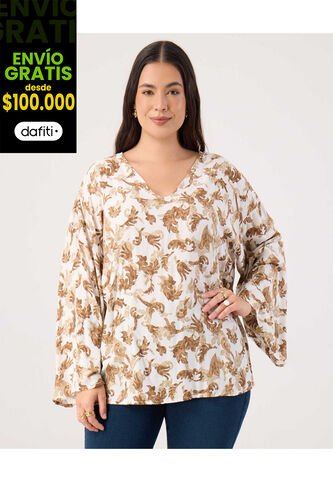 Blusa Para Mujer Manga Larga Color Crudo Marca Patprimo #14121384 Patprimo