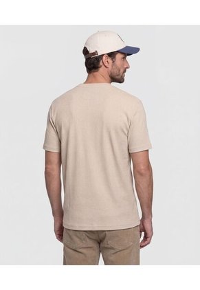 Camiseta Regular Fit Unicolor   Para Hombre Beige Patprimo