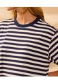 Camiseta Cuello Redondo De Silueta Oversize   Para Mujer Azul Patprimo de Patprimo