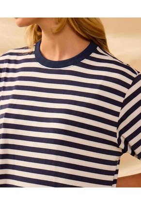 Camiseta Cuello Redondo De Silueta Oversize   Para Mujer Azul Patprimo