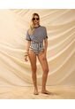 Camiseta Cuello Redondo De Silueta Oversize   Para Mujer Azul Patprimo de Patprimo