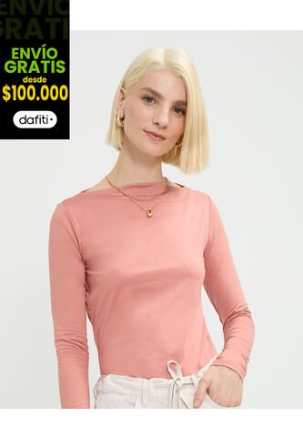 Camiseta Para Mujer Manga Larga Cuello Redondo Color Rosa Marca Patprimo #30093728 Patprimo