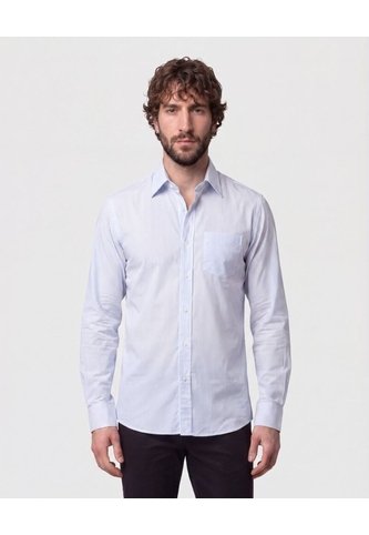 Camisa A Rayas Manga Larga   Para Hombre Azul Patprimo Patprimo