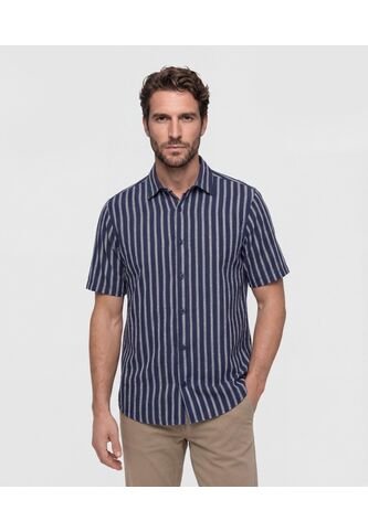 Camisa  Manga Corta Estampada  Para Hombre Azul Patprimo Patprimo