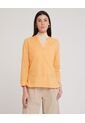 Blusa  Manga Larga Con Bolsillo Unicolor  Para Mujer Naranja Patprimo de Patprimo