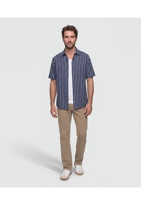 Camisa  Manga Corta Estampada  Para Hombre Azul Patprimo