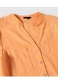 Blusa  Manga Larga Con Bolsillo Unicolor  Para Mujer Naranja Patprimo de Patprimo