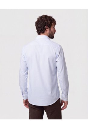 Camisa A Rayas Manga Larga   Para Hombre Azul Patprimo