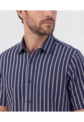 Camisa  Manga Corta Estampada  Para Hombre Azul Patprimo