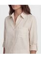Camisa Con Manga Remangable   Para Mujer Beige Patprimo de Patprimo
