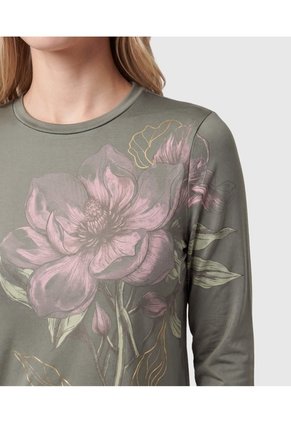 Camiseta Manga Larga Estampada Para Mujer  Para Mujer Verde Patprimo
