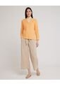Blusa  Manga Larga Con Bolsillo Unicolor  Para Mujer Naranja Patprimo de Patprimo