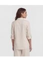 Camisa Con Manga Remangable   Para Mujer Beige Patprimo de Patprimo