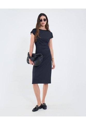 Vestido Drapeado  Para Mujer Negro Patprimo Patprimo