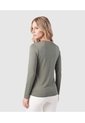 Camiseta Manga Larga Estampada Para Mujer  Para Mujer Verde Patprimo de Patprimo