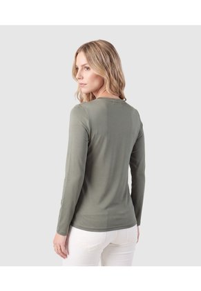 Camiseta Manga Larga Estampada Para Mujer  Para Mujer Verde Patprimo