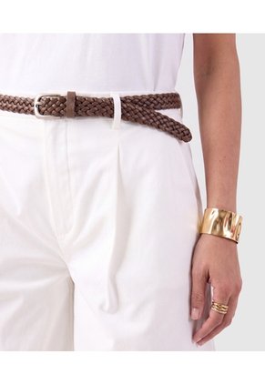 Bermuda Clásica Con Pinzas Y Trabillas Mujer Para Mujer Blanco Patprimo