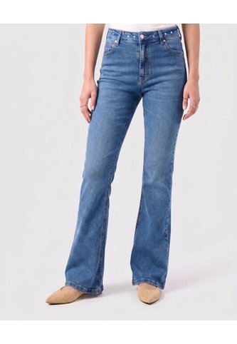 Jeans Bota Flare Detalles Metálicos Mujer  Para Mujer Azul Patprimo Patprimo