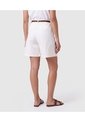 Bermuda Clásica Con Pinzas Y Trabillas Mujer  Para Mujer Blanco Patprimo de Patprimo