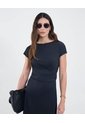 Vestido Drapeado  Para Mujer Negro Patprimo de Patprimo