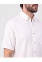 Camisa Manga Corta Cuello Botón   Para Hombre Blanco Patprimo de Patprimo