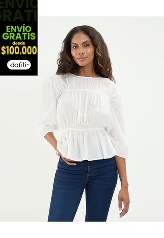 Blusa Para Mujer Manga 3/4 Color Blanco Marca Patprimo #30123489 Patprimo