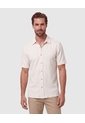 Camisa Manga Corta Texturizada Hombre  Para Hombre Beige Patprimo de Patprimo