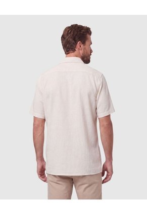 Camisa Manga Corta Texturizada Hombre  Para Hombre Beige Patprimo