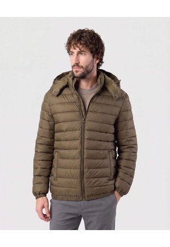 Chaqueta Acolchada Con Capota   Para Hombre Verde Patprimo Patprimo