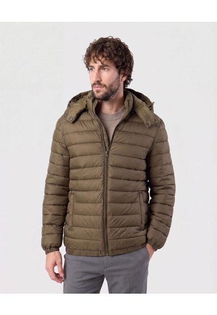 Chaqueta Acolchada Con Capota   Para Hombre Verde Patprimo
