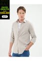 Camisa Para Hombre Manga Larga Sin Bolsillo Cuello Italiano Color Beige Marca Patprimo #44013102 de Patprimo