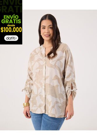 Blusa Para Mujer Manga 3/4 Color Beige Marca Patprimo #14121387 Patprimo