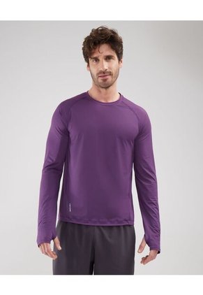 Camiseta Para Hombre Manga Larga Cuello Redondo Color Morado Marca Patprimo #44090862