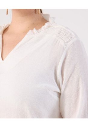 Blusa Unicolor  Curvy  Para Mujer Blanco Patprimo
